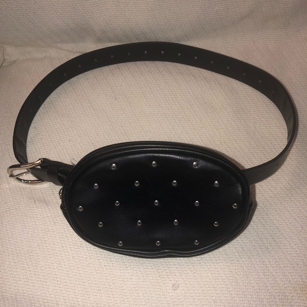 Small Black Studded Fanny Pack